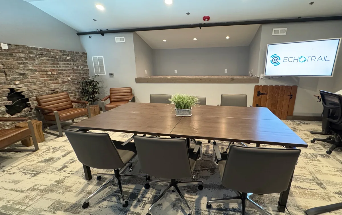 Common-area lounge seating at EchoTrail Coworking