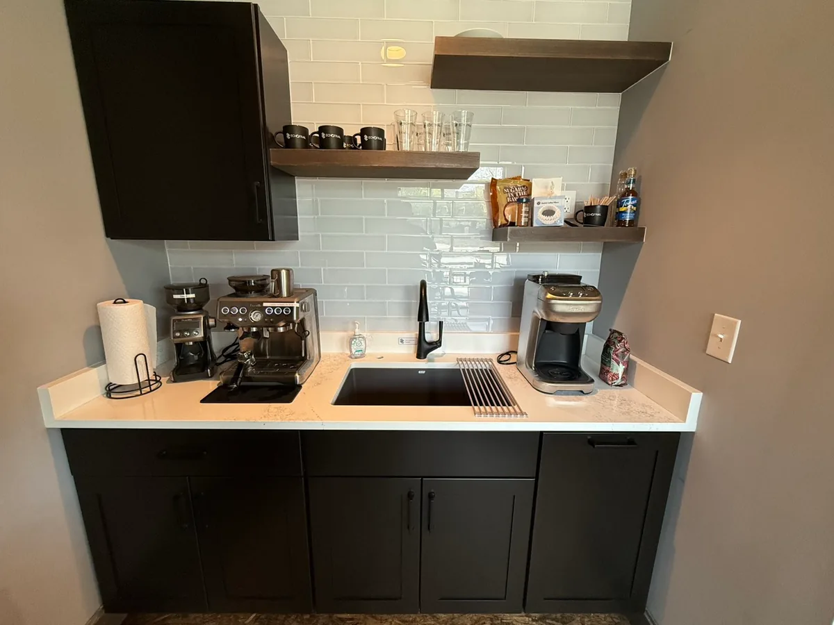 Newly remodeled kitchen with espresso bar